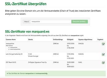 SSL-Zertifikat von Marquard.ws
